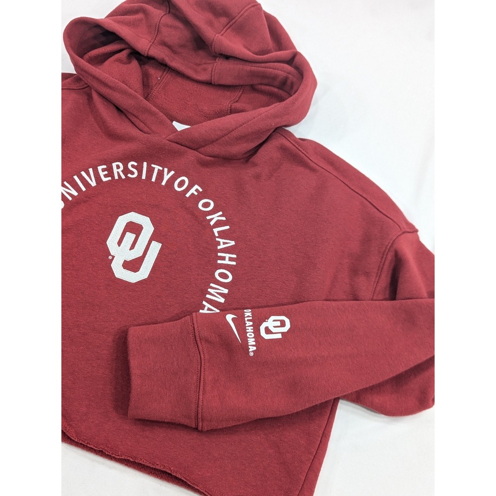 Nike Oklahoma Sooners Crop Top  Gray‎ Crew Neck Long Sleeve Hoodie Small